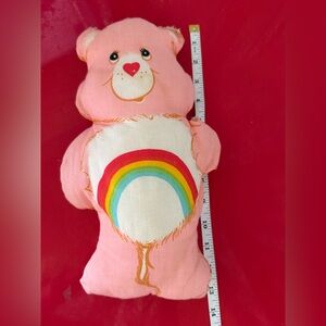 Vintage Cheer Bear handmade care bear stuffed no tag Pink Fabric Rainbow